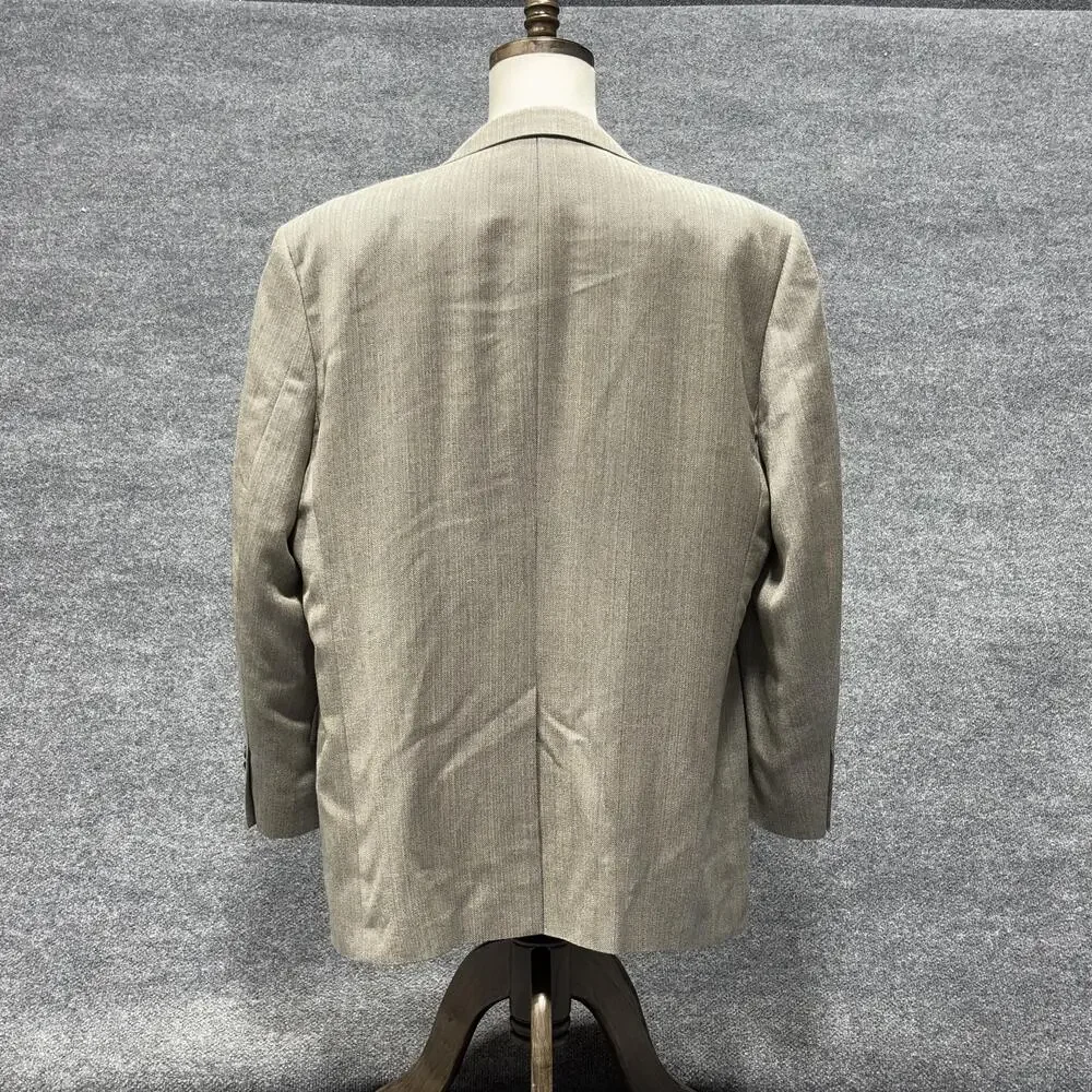 Jos A Bank Signature Blazer Mens 48L Gray Silk Camelhair Herringbone